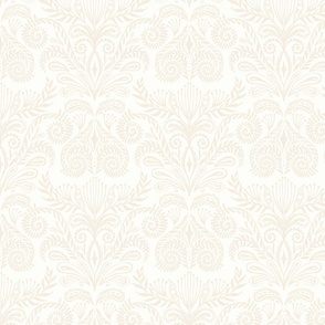 Bouquet Damask in Cream and Pale Honey - Large