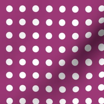 19 Berry- Polka Dots on Grid- 1/2 inch- Petal Solids Coordinate- Magenta Pink Wallpaper- Magenta- Bright Pink- Dark Pink- Valentines Day- Barbiecore