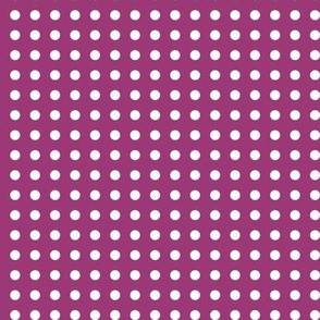 19 Berry- Polka Dots on Grid- 1/4 inch- Petal Solids Coordinate- Magenta Pink Wallpaper- Magenta- Bright Pink- Dark Pink- Valentines Day- Barbiecore