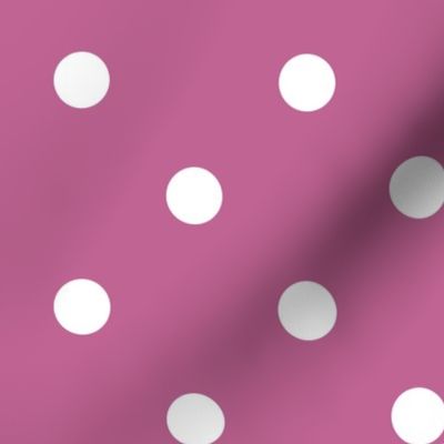 20 Peony- Polka Dots- 1 inch- Petal Solids Coordinate- Barbiecore Wallpaper- Magenta- Bright Pink- Valentines Day- Spring