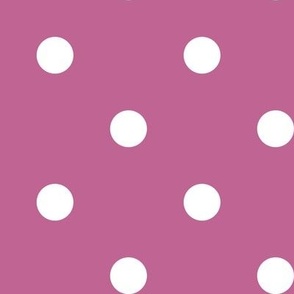 20 Peony- Polka Dots- 1 inch- Petal Solids Coordinate- Barbiecore Wallpaper- Magenta- Bright Pink- Valentines Day- Spring