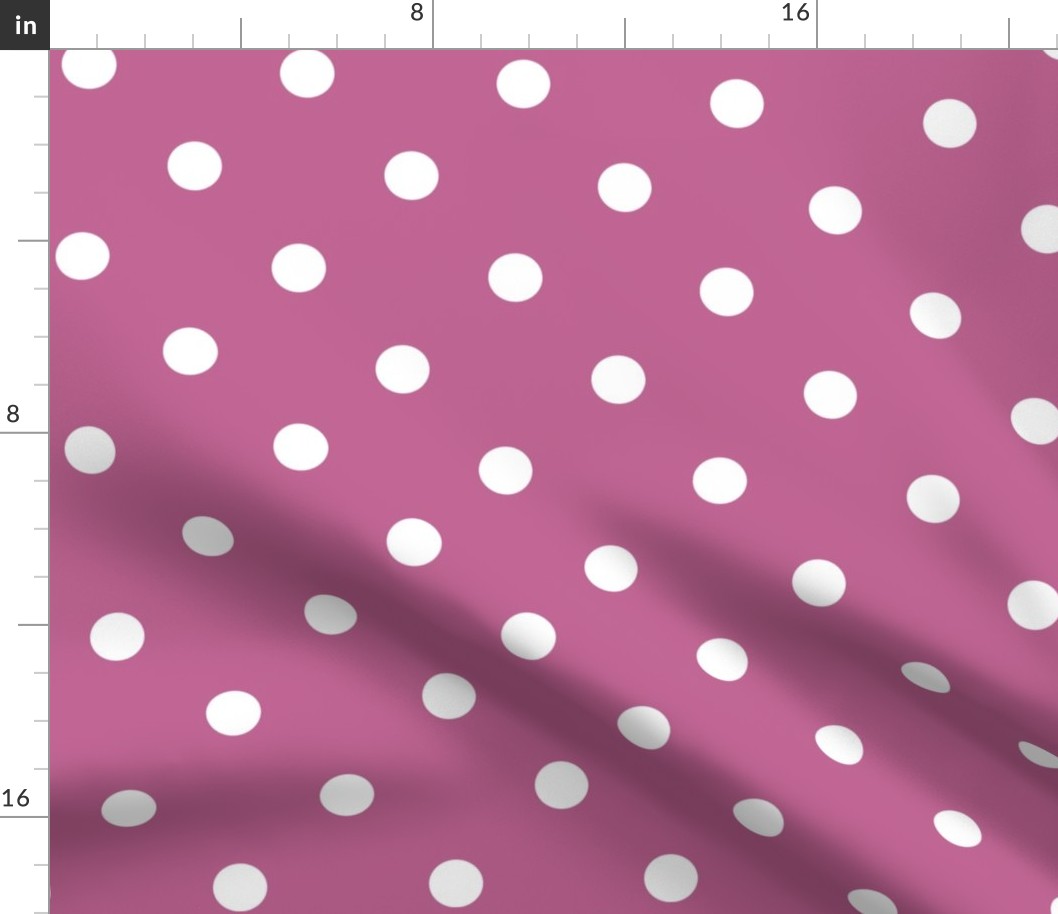 20 Peony- Polka Dots- 1 inch- Petal Solids Coordinate- Barbiecore Wallpaper- Magenta- Bright Pink- Valentines Day- Spring