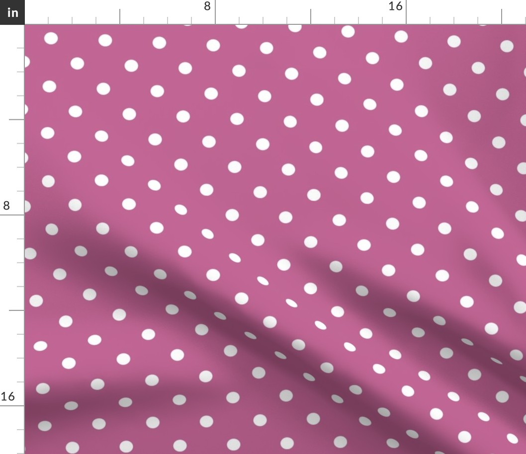 20 Peony- Polka Dots- 1/2 inch- Petal Solids Coordinate- Barbiecore Wallpaper- Magenta- Bright Pink- Valentines Day- Spring