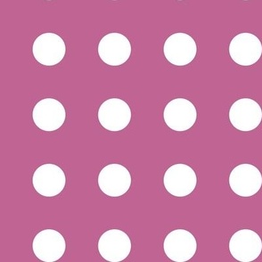 20 Peony- Polka Dots on Grid- 1 inch- Petal Solids Coordinate- Barbiecore Wallpaper- Magenta- Bright Pink- Valentines Day- Spring