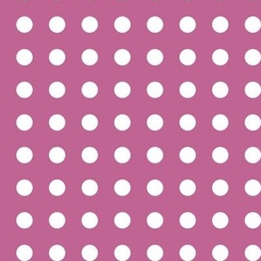 20 Peony- Polka Dots on Grid- 1/2 inch- Petal Solids Coordinate- Barbiecore Wallpaper- Magenta- Bright Pink- Valentines Day- Spring