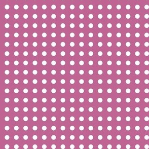 20 Peony- Polka Dots on Grid- 1/4 inch- Petal Solids Coordinate- Barbiecore Wallpaper- Magenta- Bright Pink- Valentines Day- Spring