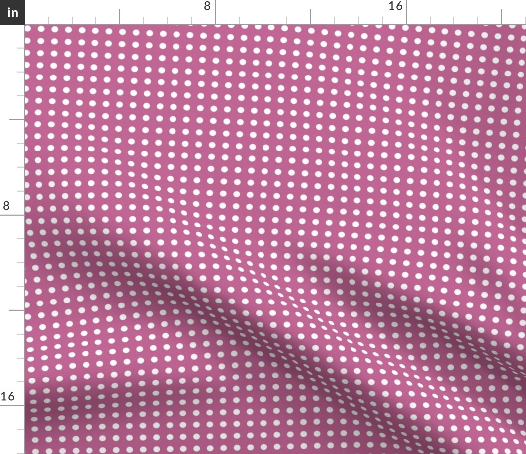 20 Peony- Polka Dots on Grid- 1/4 inch- Petal Solids Coordinate- Barbiecore Wallpaper- Magenta- Bright Pink- Valentines Day- Spring