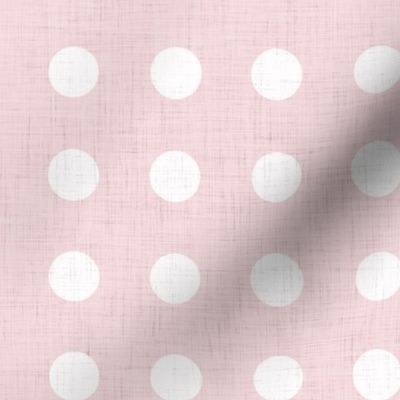 21 Cotton Candy- Polka Dots on Grid- 1 inch- Linen Texture- Dark- Petal Solids Coordinate- Faux Texture Wallpaper- Pastel Pink- Valentines Day