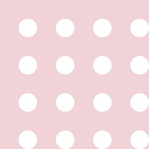 21 Cotton Candy- Polka Dots on Grid- 1 inch- Petal Solids Coordinate- Soft Pink Nursery Wallpaper- Pastel Pink- Baby Pink-Valentines Day