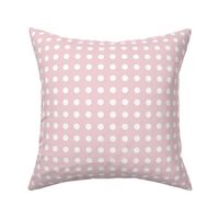 21 Cotton Candy- Polka Dots on Grid- 1/2 inch- Petal Solids Coordinate- Soft Pink Nursery Wallpaper- Pastel Pink- Baby Pink-Valentines Day