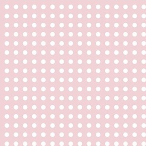 21 Cotton Candy- Polka Dots on Grid- 1/4 inch- Petal Solids Coordinate- Soft Pink Nursery Wallpaper- Pastel Pink- Baby Pink-Valentines Day