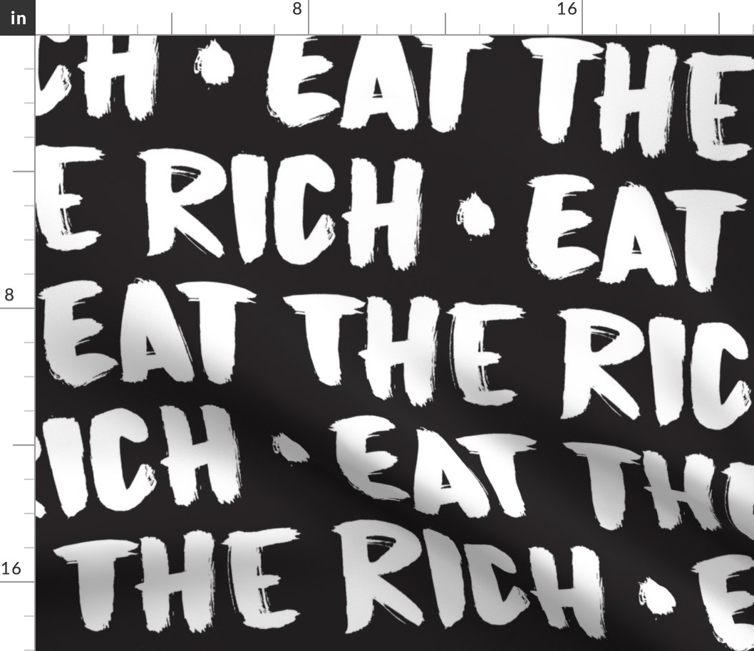 Eat The Rich White on Black - XL