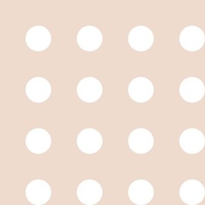 22 Blush- Polka Dots on Grid- 1 inch- Petal Solids Coordinate- Neutral Nursery Wallpaper- Pastel Blush Pink- Soft Blush- Valentines Day- Spring