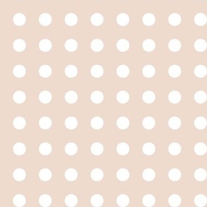 22 Blush- Polka Dots on Grid- 1/2 inch- Petal Solids Coordinate- Neutral Nursery Wallpaper- Pastel Blush Pink- Soft Blush- Valentines Day- Spring
