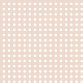22 Blush- Polka Dots on Grid- 1/4 inch- Petal Solids Coordinate- Neutral Nursery Wallpaper- Pastel Blush Pink- Soft Blush- Valentines Day- Spring