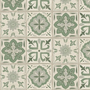 Aged Tile - Sage Green