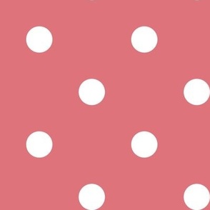 23 Watermelon- Polka Dots- 1 inch- Petal Solids Coordinate- Dopamine Wallpaper- Coral- Flamingo- Pink- Valentines Day