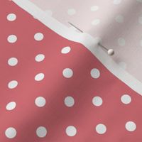 23 Watermelon- Polka Dots- 1/4 inch- Petal Solids Coordinate- Dopamine Wallpaper- Coral- Flamingo- Pink- Valentines Day