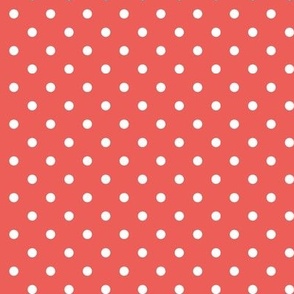 24 Coral- Polka Dots- 1/4 inch- Petal Solids Coordinate- Bright Dopamine Wallpaper- Watermelon- Flamingo- Pink- Valentines Day