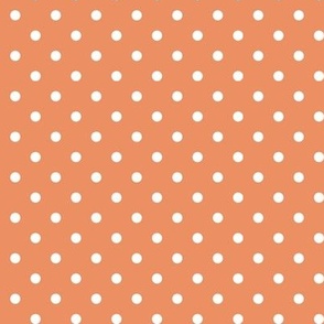 25 Peach- Polka Dots- 1/4 inch- Petal Solids Coordinate- Soft Orange Wallpaper- Pastel Orange- Pumpkin- Pastel Halloween- Thanksgiving- Spring- Summer