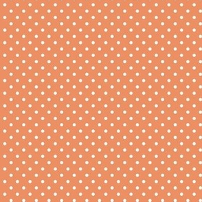 25 Peach- Polka Dots- 1/8 inch- Petal Solids Coordinate- Soft Orange Wallpaper- Pastel Orange- Pumpkin- Pastel Halloween- Thanksgiving- Spring- Summer