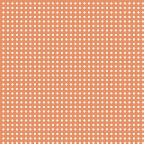 25 Peach- Polka Dots on Grid- 1/8 inch- Petal Solids Coordinate- Soft Orange Wallpaper- Pastel Orange- Pumpkin- Halloween- Thanksgiving- Spring- Summer