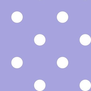 26 Lilac- Polka Dots- 1 inch- Petal Solids Coordinate- Nursery Wallpaper- Pastel Purple- Lavender- Periwinkle- Pastel Halloween