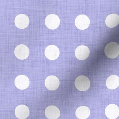 26 Lilac- Polka Dots on Grid- 1 inch- Linen Texture- Dark- Petal Solids Coordinate- Faux Texture Wallpaper- Pastel Purple- Lavender- Periwinkle- Pastel Halloween