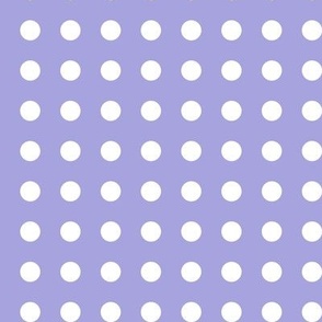 26 Lilac- Polka Dots on Grid- 1/2 inch- Petal Solids Coordinate- Nursery Wallpaper- Pastel Purple- Lavender- Periwinkle- Pastel Halloween