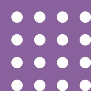 27 Orchid- Polka Dots on Grid- 1 inch- Dark- Petal Solids Coordinate- Purple Wallpaper- Purple- Violet- Pastel Halloween