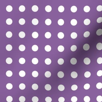 27 Orchid- Polka Dots on Grid- 1/2 inch- Dark- Petal Solids Coordinate- Purple Wallpaper- Purple- Violet- Pastel Halloween