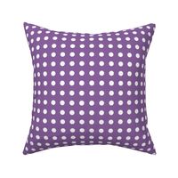 27 Orchid- Polka Dots on Grid- 1/2 inch- Dark- Petal Solids Coordinate- Purple Wallpaper- Purple- Violet- Pastel Halloween