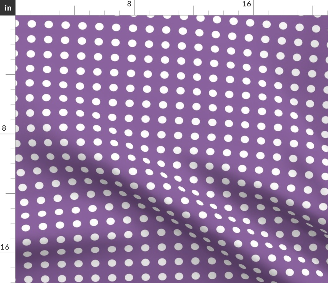 27 Orchid- Polka Dots on Grid- 1/2 inch- Dark- Petal Solids Coordinate- Purple Wallpaper- Purple- Violet- Pastel Halloween