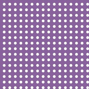 27 Orchid- Polka Dots on Grid- 1/4 inch- Dark- Petal Solids Coordinate- Purple Wallpaper- Purple- Violet- Pastel Halloween