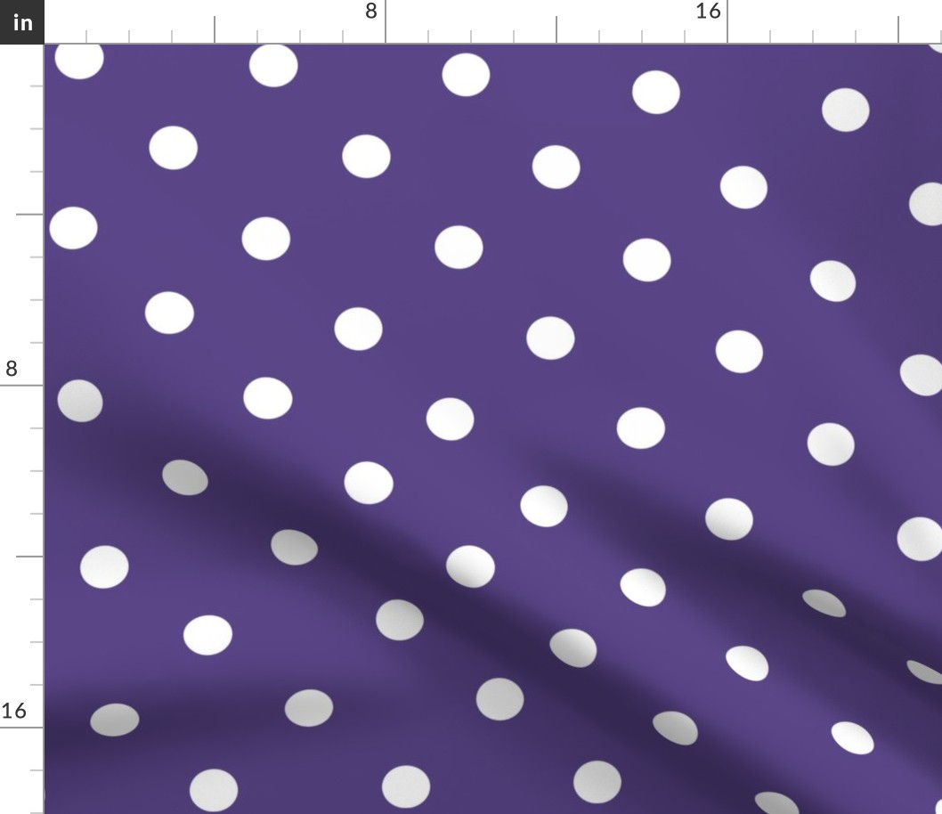 28 Grape- Polka Dots- 1 inch- Petal Solids Coordinate- Polka Dot Wallpaper- Purple- Violet- Halloween