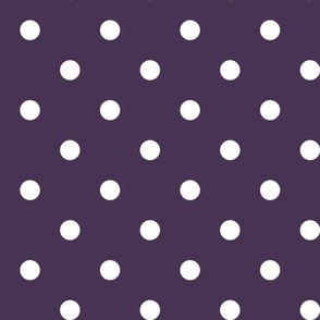 29 Plum- Polka Dots- 1/2 inch- Petal Solids Coordinate- Polka Dot Wallpaper- Purple- Violet- Halloween