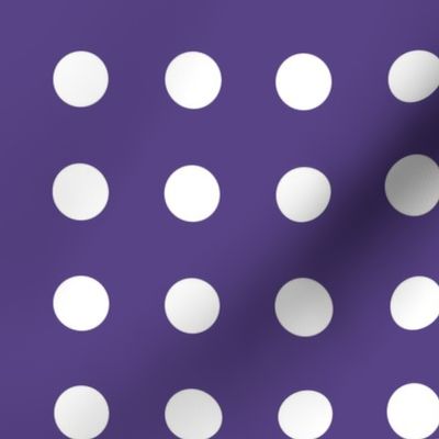 28 Grape- Polka Dots on Grid- 1 inch- Petal Solids Coordinate- Polka Dot Wallpaper- Purple- Violet- Halloween