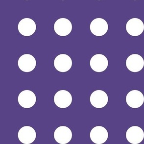 28 Grape- Polka Dots on Grid- 1 inch- Petal Solids Coordinate- Polka Dot Wallpaper- Purple- Violet- Halloween