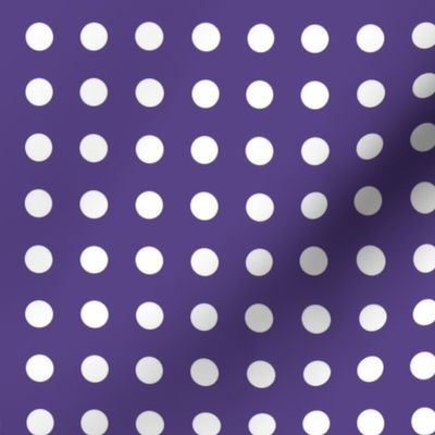 28 Grape- Polka Dots on Grid- 1/2 inch- Petal Solids Coordinate- Polka Dot Wallpaper- Purple- Violet- Halloween