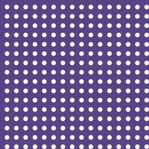 28 Grape- Polka Dots on Grid- 1/4 inch- Petal Solids Coordinate- Polka Dot Wallpaper- Purple- Violet- Halloween