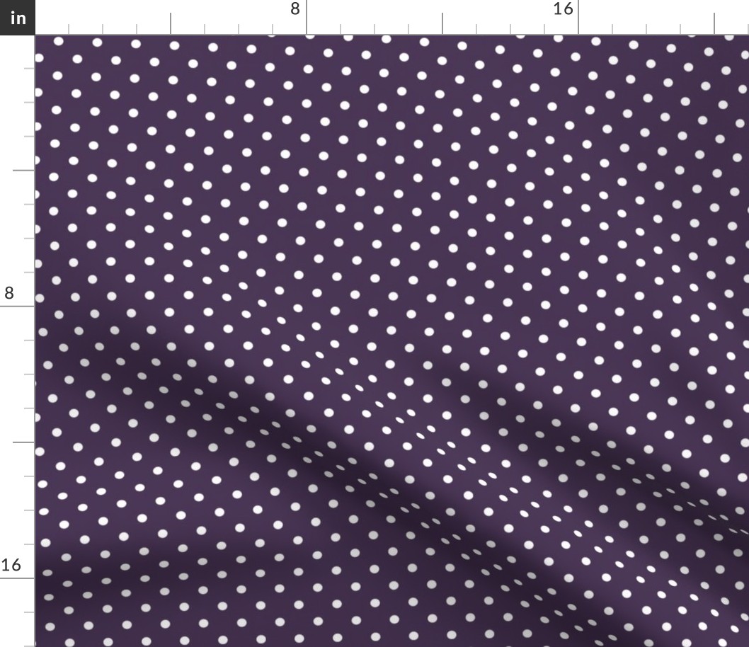 29 Plum- Polka Dots- 1/4 inch- Petal Solids Coordinate- Polka Dot Wallpaper- Purple- Violet- Halloween