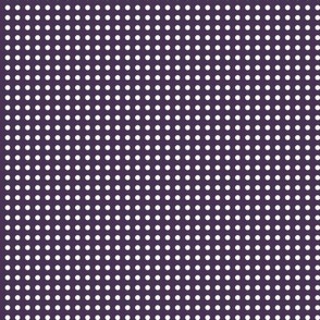 29 Plum- Polka Dots on Grid- 1/8 inch- Petal Solids Coordinate- Polka Dot Wallpaper- Purple- Violet- Halloween