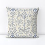 French chateau in blue and ivory