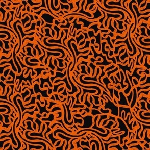 Curvy Trails - Orange on Black