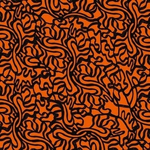 Curvy Trails - Black on Orange