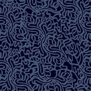 Curvy Trails - Serenity Blue on Navy