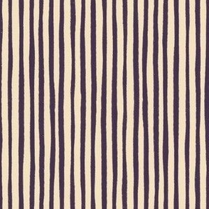 Hand Drawn Stripe // Purple Amethyst and Almond Cream // Vertical Stripes
