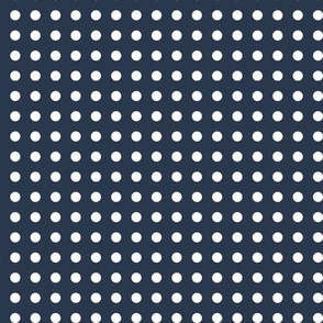 30 Navy- Polka Dots on Grid- 1/4 inch- Dark Blue- Petal Solids Coordinate- Faux Texture Wallpaper- Blue- Navy Blue- Indigo Blue