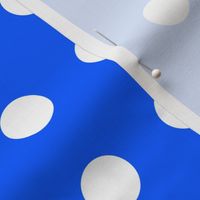 31 Cobalt- Polka Dots on Grid- 1 inch- Petal Solids Coordinate- Dopamine Wallpaper- Bright Blue- Indigo- Coastal- Nautical- Summer