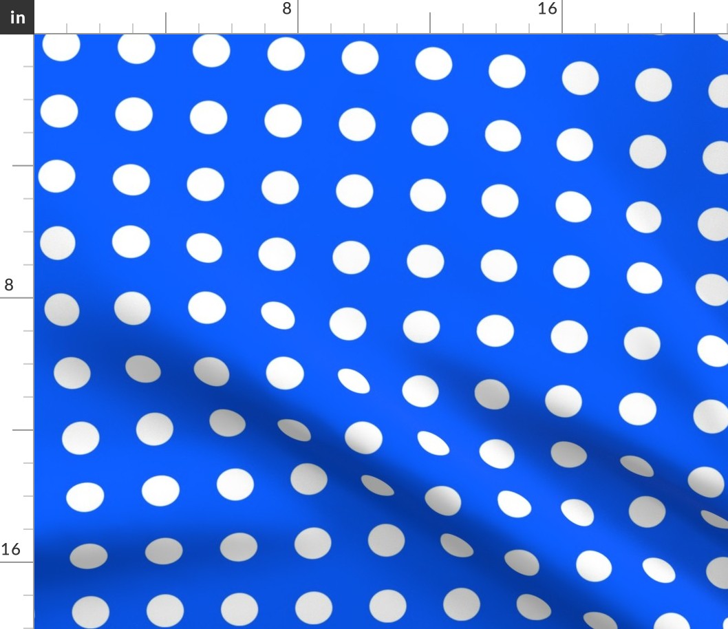 31 Cobalt- Polka Dots on Grid- 1 inch- Petal Solids Coordinate- Dopamine Wallpaper- Bright Blue- Indigo- Coastal- Nautical- Summer